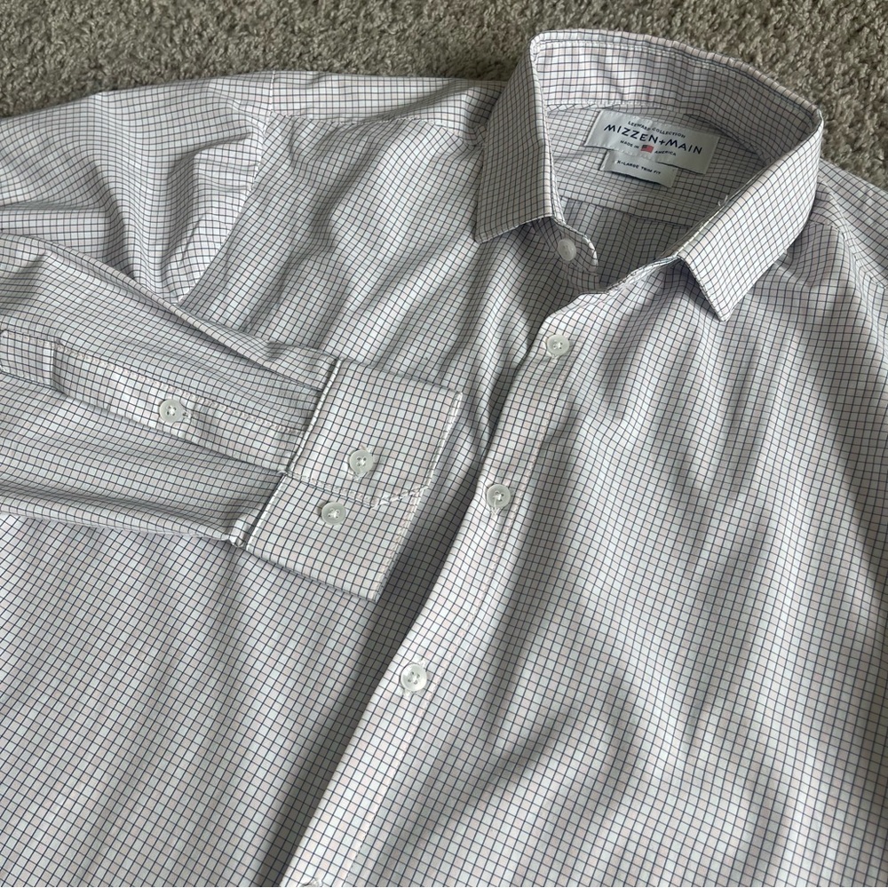 Mizzen Main Leeward Collection Trim Fit Button Up Long Sleeve Shirt